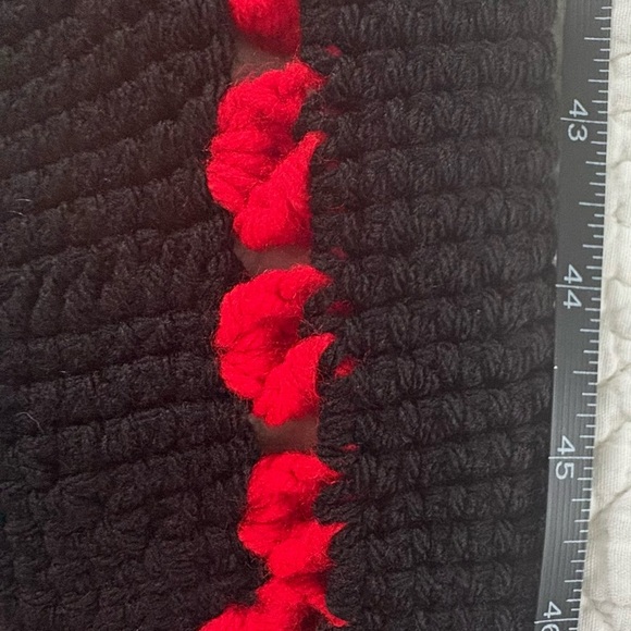 Holiday Knit Crochet Blanket Vintage Christmas handmade - Picture 4 of 8